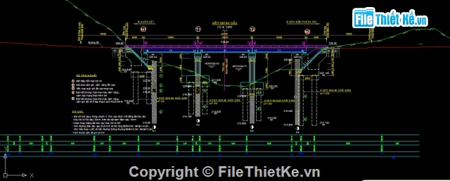 Bản vẽ,cầu dầm,Bản vẽ dầm T,bê tông cốt thép,cầu dầm T 3 nhịp 12m